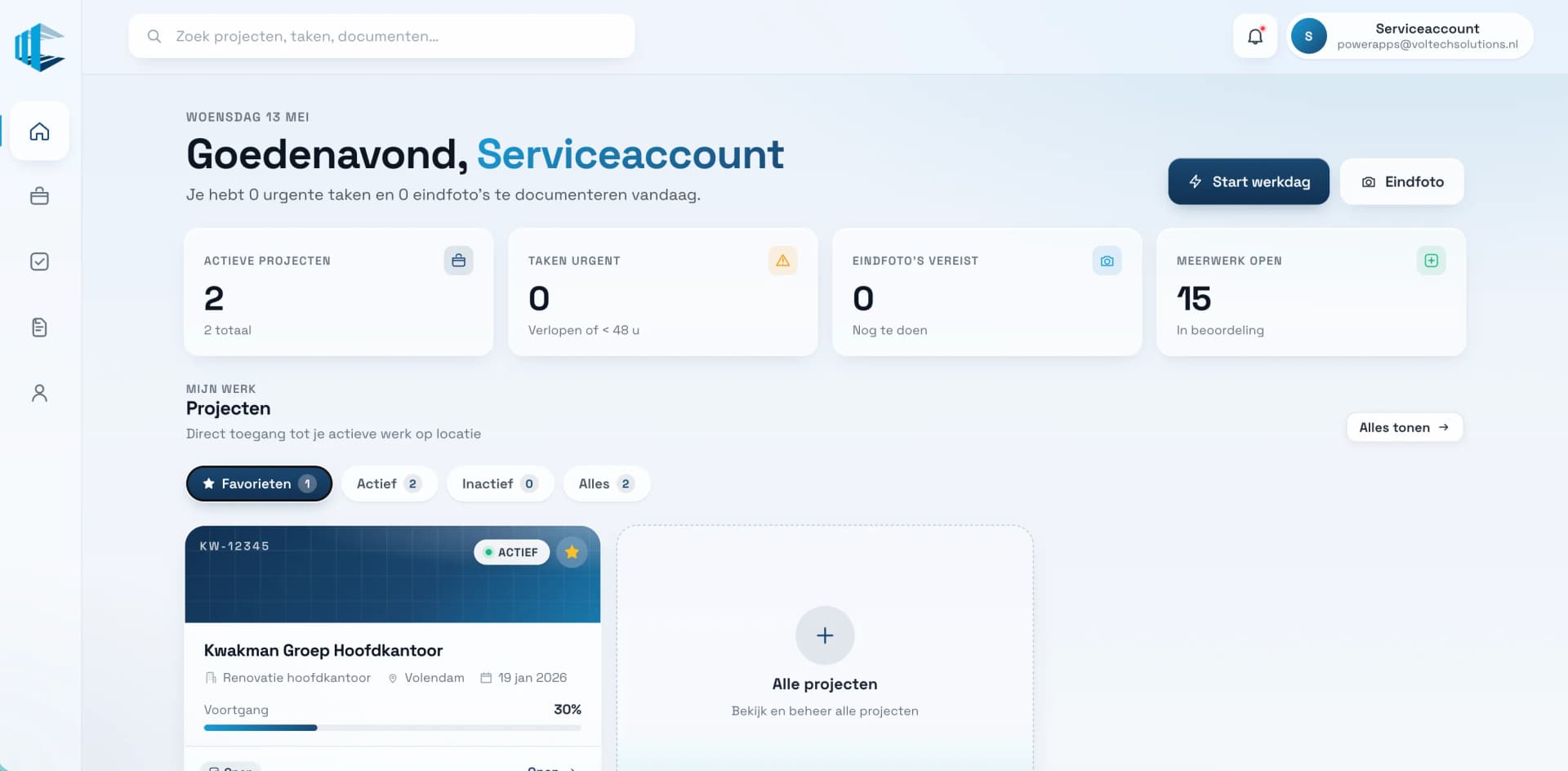 Kwakman Field App desktop en mobiele interface