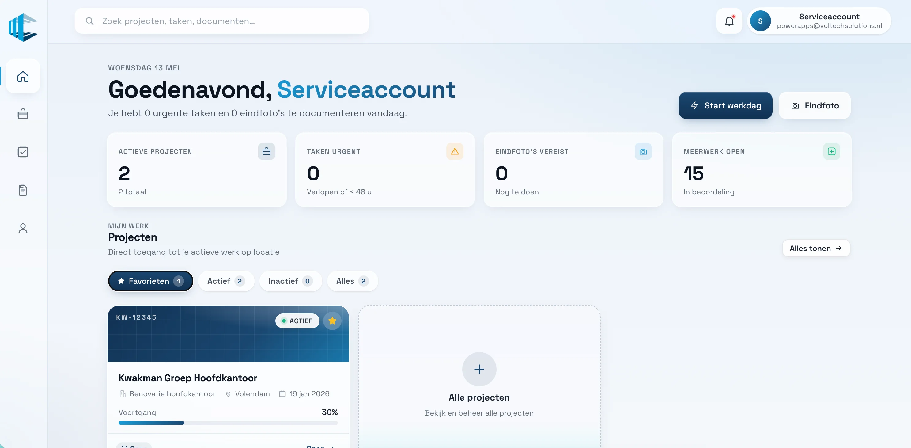 Kwakman Field App desktop en mobiele interface